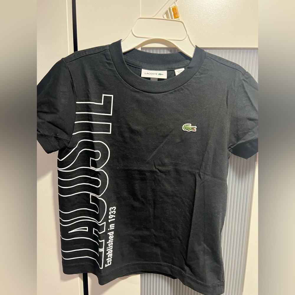 Lacoste Black Short Sleeve Tee with Crew Neck
